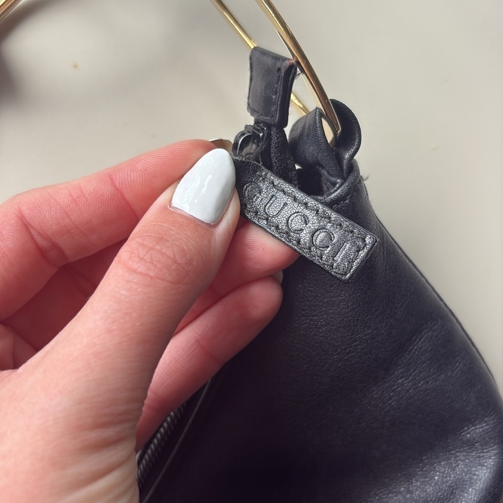 Vintage Gucci Heavy Chain Black Leather Shoulder Bag from Saks Fifth Avenue - Picture 5 of 12